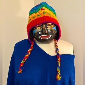 Nepal Rainbow Knit Chullo